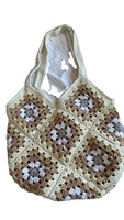 Sac en crochet multicolore/Sac en crochet pastel/Sac en crochet neutre Sac en crochet à rayures Sac en crochet floral Sac en crochet d'été Sac à provisions en crochet