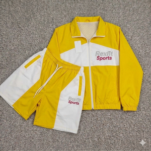 Ensemble de survêtement court réfléchissant pour hommes Rexfit Sports, coupe-vent de course, vente en gros - Product Image 5