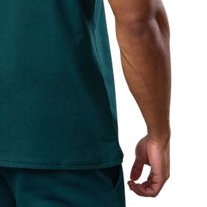 T-shirt en jersey vert foncé pour hommes, à manches courtes, pour la gym, l'entraînement, respirant, léger, pour la course à pied, le fitness, les vêtements de sport décontractés - Product Image 6