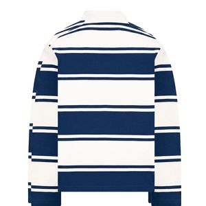 Wholesale Men's Long Sleeve Striped Polo Shirt <b>Classic</b> Collared Casual Fashion Sportswear Custom Logo Private Label - Product Image 2