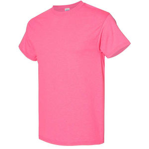 เสื้อยืดสีชมพูสดใสสำหรับผู้ชาย ดีไซน์เรียบง่าย แขนสั้น ผ้าฝ้ายระบายอากาศได้ดี สกรีนโลโก้ได้ ใส่สบายๆ สั่งซื้อจำนวนมากได้ เหมาะสำหรับฤดูร้อน - Product Image 4