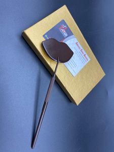 Miroir de poche personnalisé avec logo en forme de cœur brun et de lèvres pour artistes cils - Product Image 6