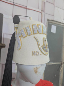 Nuevos Pasadores de Borlas Blancos de Reproducción Personalizada para Fez, 100% Lana, Bordado a Mano, Adornados con Pedrería, Transpirables, para Sombreros Casuales de Exterior - Product Image 1