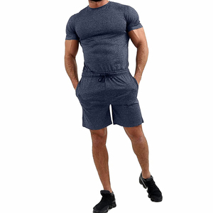 Hot Sale Breathable Casual Men's Summer <b>Twin</b> <b>Sets</b> Short Sleeve T-Shirts and Shorts - Product Image 1