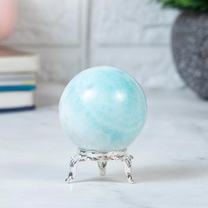 Sphère de cristal d'aragonite bleue naturelle 40-60mm, pierre précieuse polie pour la décoration intérieure, collection de cristaux, vente en gros, Feng Shui - Product Image 3