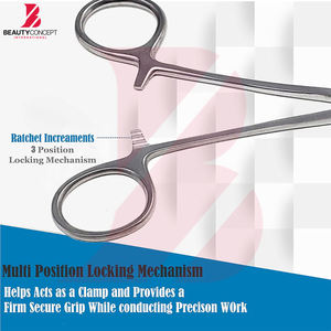 Pinzas Curvas de 5.5 Pulgadas con Mordazas Semiserradas, Producto Popular con Soporte en Línea, Instrumentos Quirúrgicos de Bloqueo Recto - Product Image 4