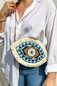 High Quality Handmade Beads Embroidery Solder Shoulder <b>Bag</b> for Women Designer Fashion Tote Purse Elegant Party Wedding Handbag - Product Image 2