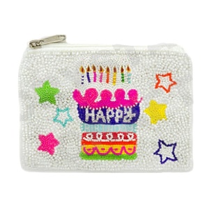 Happy Birthday กระเป๋าใส่เหรียญลูกปัดสำหรับผู้หญิงกระเป๋าใส่เหรียญทันสมัยปรับแต่งได้สวยงาม - Product Image 1