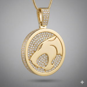 Amuleto de Joyería Fina de Moda, Plata 925 con Baño de Rodio, Personalizado, con Diamantes Cultivados en Laboratorio, Inspirado en Gato Salvaje Tempestadoso de Dibujos Animados, Estilo Hiphop para Fiesta - Product Image 1