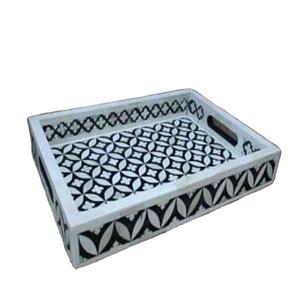 La mejor calidad New Morden Mother of Pearl Bandeja para servir Regalos de Ramadán en forma de rectángulo para exportar a precio mayorista de La India - Product Image 3