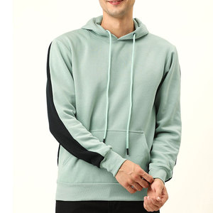 Sweat-shirt à capuche oversize marron pour homme, avec blocs de couleur, manches raglan, en molleton bouclette, coupe décontractée, tricoté, pour l'automne - Product Image 6
