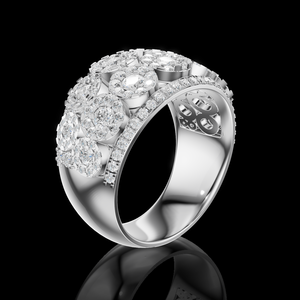Bague de fiançailles unisexe Aurum Diam, taille brillant, synthétique, cultivée en laboratoire, couleur E, certifiée EGL, plaqué argent 925, luxe - Product Image 2