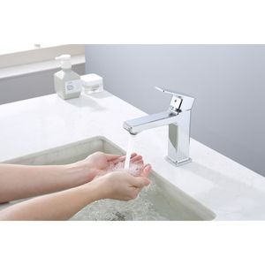 Rubinetto Cromato Monocomando per Lavabo Bagno e Lavanderia con Due Tubi da 9/16 Pollici - Product Image 4