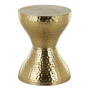Top Selling Wholesale Item Aluminum Vintage Accent <b>Stool</b> Antique Metal Hammered Side <b>Stool</b> Drum Shape Decorative Classic Luxury - Product Image 1