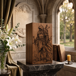 Natural Wood Cremation Urn Engraved <b>Memorial</b> <b>Keepsake</b> <b>Box</b> Custom Pet Ashes Casket Floral Decorative Funeral Supply - Product Image 3