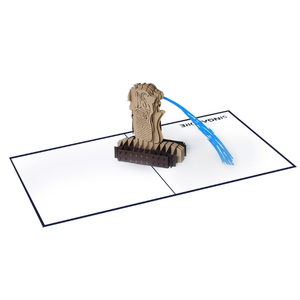 Carte de vœux 3D pop-up en gros, thème Merlion de Singapour emblématique, avec enveloppe, artisanat en papier architectural pour cadeaux - Product Image 1