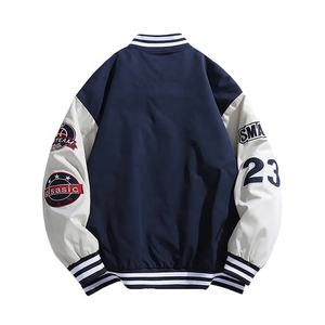 Veste de baseball pour hommes personnalisée de haute qualité avec col montant Chenille Patch broderie Letterman Varsity Style couture détail - Product Image 2