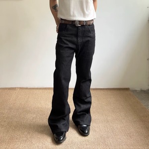 Pantalones Vaqueros Negros de Pierna Recta, Estilo Vintage, para Verano, Otoño e Invierno, Nueva Tendencia Urbana, Tejido Lavado, Corte Bootcut, Unisex, Hip Hop - Product Image 5