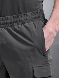Custom Mens Cargo Shorts Lightweight Nylon Ripstop 4 Way Stretch Shorts with Multiple Pockets Elastic Waistband - Product Image 4