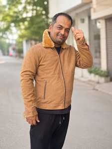 <b>Mens</b> Genuine Leather <b>Jacket</b> Turn-down Collar | Winter Waterproof Windproof Breathable Zip-Up Casual <b>Jacket</b> Fur Trim | Custom - Product Image 2