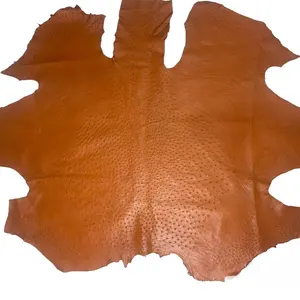 Autruche en cuir véritable gaufré de peau d'animal de bonne qualité pour sacs, bottes et portefeuille