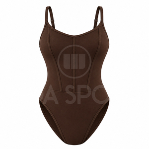 Maillot de bain une pièce pour femme avec soutien-gorge intégré, coupe haute, séchage rapide, respirant, tissu extensible écologique, approvisionnement direct usine - Product Image 2