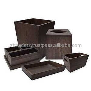 ชุดอุปกรณ์ห้องน้ำทำจากไม้ธรรมชาติปรับแต่งได้อุปกรณ์จัดระเบียบหกชิ้นแบบพรีเมี่ยมสำหรับบ้านที่ทันสมัย - Product Image 5