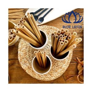 Pailles en bambou personnalisées avec logo, les plus vendues, durables, biodégradables et écologiques pour la distribution - Product Image 1