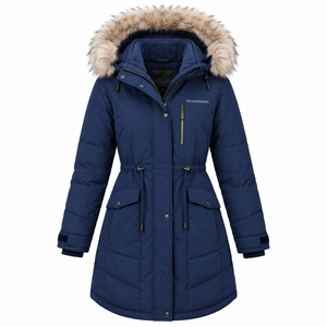 Chaqueta de Invierno para Mujer, Impermeable, con Capucha, Abrigo Cálido con Relleno de Algodón y Forro Polar para Clima Frío - Product Image 5
