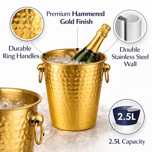 Cubo para Vino de Acero Inoxidable |   Cubo de Hielo para Vino y Cerveza |   Enfriador de Bebidas de Doble Asa Estilo Americano para Fiestas y Bares - Product Image 6