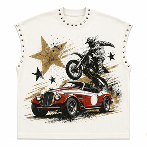 Camiseta sin mangas personalizada con pedrería, 100% algodón jersey, tela suave, estilo vintage, estampado gráfico, para unisex. - Product Image 1