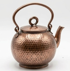 Tetera de Cobre Martillado Retro con Tapa y Asa, Tetera de Metal Duradera a un Precio Accesible - Product Image 1
