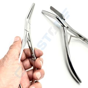 Pince à sertir professionnelle en acier inoxydable de 7 pouces à bout plat pour micro-anneaux, nano-perles et extensions de cheveux GEMSTONE ENTERPRISES - Product Image 6