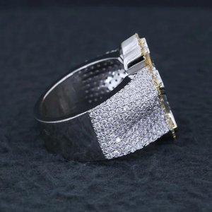Handcrafted Two Tone Cross Shaped Full <b>Iced</b> 18K Gold Plated Pave Setting Moissanite Diamond Customized Man's Made Jewelry - Product Image 2