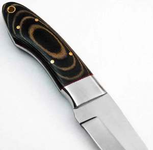 Couteau utilitaire à lame fixe en acier inoxydable artisanal, manche en bois multicouche personnalisé, embout en acier, EDC - Product Image 5