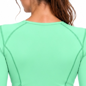 Camiseta de Yoga de Manga Larga para Mujer, Corte Ajustado, Diseño Flexible, Textura Suave, Ropa de Entrenamiento - Product Image 5