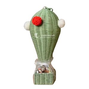 Moderna Cesta de Regalo de Mimbre de Lujo con Decoración de Globo Aerostático de Ratán, Sostenible, para Mesa, Habitación Infantil, Baby Shower, Boda - Product Image 1