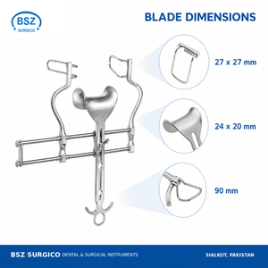 เครื่องมือผ่าตัด BSZ SURGICO รุ่น BSZ-BB-037 แบบ Central Blade Retractor ปรับความสูงได้ พร้อมคันโยกล็อคแน่นหนา ได้รับการรับรองมาตรฐาน CE รับประกัน 1 ปี - Product Image 6