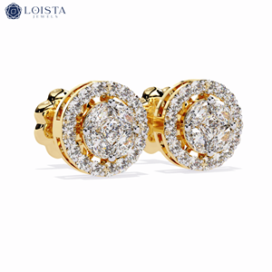Boucles d'oreilles en diamant de laboratoire rond taille brillant avec certification IGI pour bijoux de luxe pour femmes avec diamants créés en laboratoire - Product Image 3