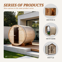 Sauna de Barril para Exteriores de Fácil Montaje DIY, Cabaña de Madera Prefabricada, Refugio Modular para Jardín con Puerta de Vidrio Templado, Disponible en Stock para Envío Inmediato