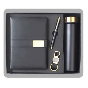 Kit Cadeau d'Entreprise en Cuir PU au Design Unique et Élégant - Carnet, Bouteille, Porte-clés - Logo Personnalisé en Couleur pour Cadeaux d'Employés/ Clients - Product Image 2