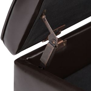 Panca contenitore Cosmopolitan Tanners Brown con fondo aperto, elegante sgabello e ottoman. - Product Image 2