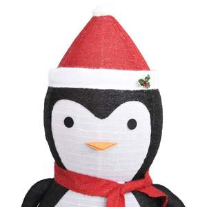 Figura Decorativa de Pingüino de Nieve Grande en Blanco y Negro con Iluminación, Hecha de Poliéster y Acero - Product Image 6