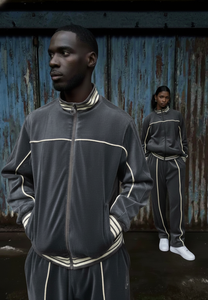 Conjuntos Deportivos de Terciopelo al Por Mayor, Personalizados OEM, MOQ Bajo de 50 Piezas, Traje Deportivo de Terciopelo Transpirable de Dos Piezas para Hombre, Tallas Grandes, Invierno - Product Image 5