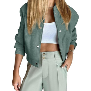 Womens Fashion Outerwear Varsity Jacket Cropped Bomber Supplier USA - Product Image 1