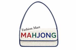 Luxury Handmade Mahjong Beaded Handbag Women Designer Mahjong Tile Purse Evening Shoulder Bag - Product Image 3