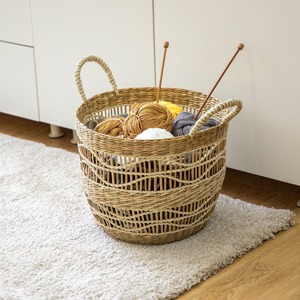 Panier en jonc de mer tressé à la main avec détails uniques, panier de rangement artisanal, vente en gros, écologique, fabriqué au Vietnam - Product Image 6