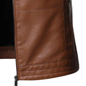 Veste en cuir véritable pour homme, vêtement d'extérieur décontracté, mode streetwear, look tendance, hiver-printemps, taille S - Product Image 6