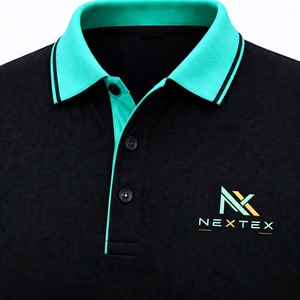 Polo Personalizado Negro y Verde Azulado con Diseño Diagonal para Hombre, Uniforme de Equipo de Alto Rendimiento, Logotipo Bordado, Fabricación OEM, Venta al Por Mayor, Absorbe la Humedad - Product Image 5