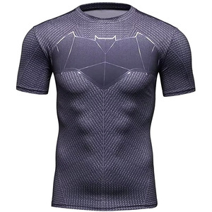 Nuevas llegadas: Camisetas de compresión de manga corta con diseño clásico estampado, ropa deportiva para exteriores, camisetas de compresión para hombre. - Product Image 1